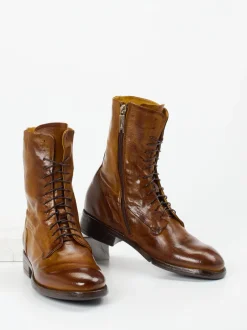 Lemargo – Schnürstiefeletten aus Büffelleder cognacbraun