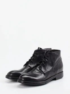 Lemargo – Schnürstiefelette aus Büffelleder Schwarz