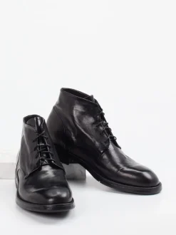 Lemargo – Schnürstiefelette aus Büffelleder Schwarz