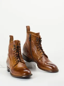 Lemargo – Schnürstiefeletten aus Lammleder cognacbraun