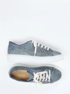 Lemargo – Sneaker aus geflochtenem Leder blaugrau