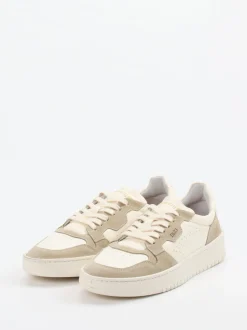 Lemargo – Sneaker aus Velours- und Glattleder Creme