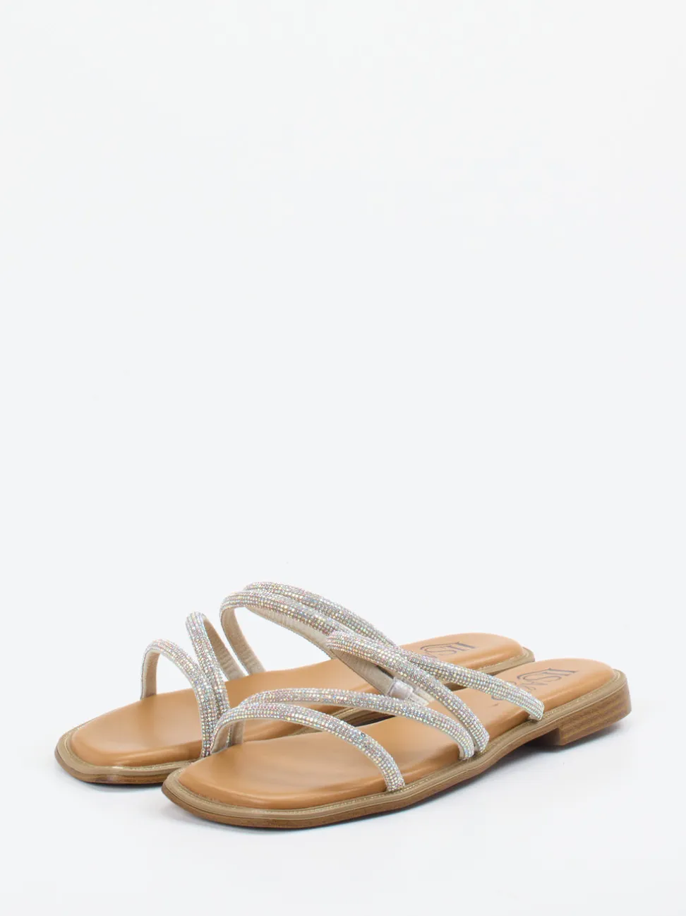 Lisa&Jo – Zehensandalen aus Metallic mit Strass