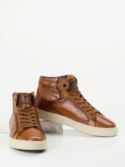 Lloyd – High-Top Sneaker aus Kalbleder Cognac