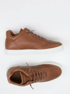 Lloyd – Mid-Top Sneaker aus Kalbleder cognacbraun