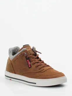 Lloyd – Mid-Top Sneaker aus Kalbleder cognacbraun