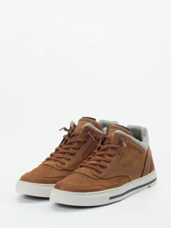 Lloyd – Mid-Top Sneaker aus Kalbleder cognacbraun