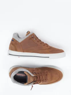 Lloyd – Mid-Top Sneaker aus Kalbleder cognacbraun