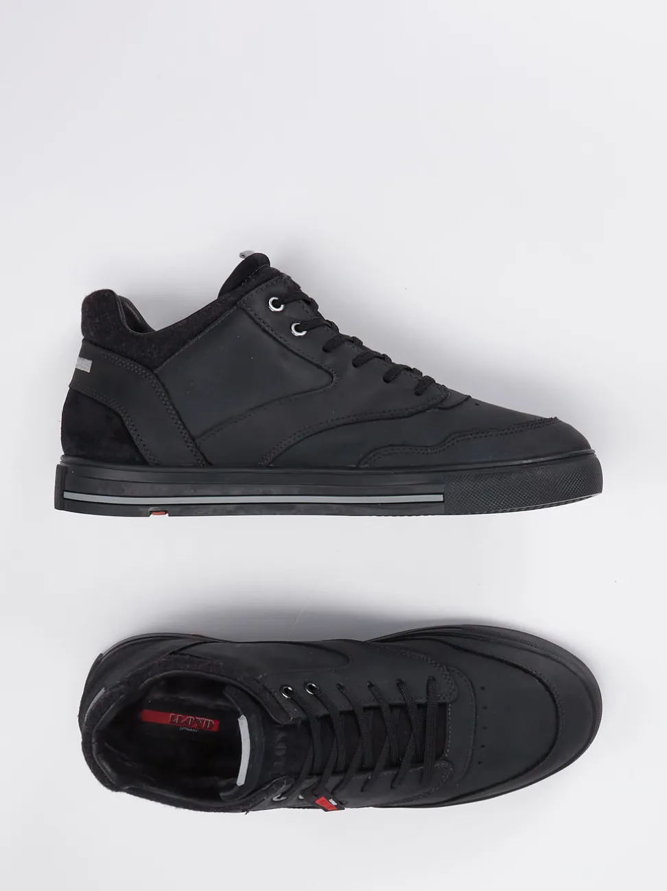 Lloyd – Mid-Top Sneaker aus Kalbleder schwarz