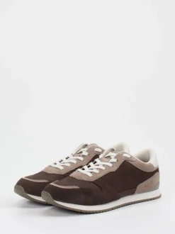 Lloyd – Retro-Sneaker aus Velours- und Nubukleder braun
