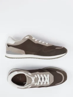 Lloyd – Retro-Sneaker aus Velours- und Nubukleder braun