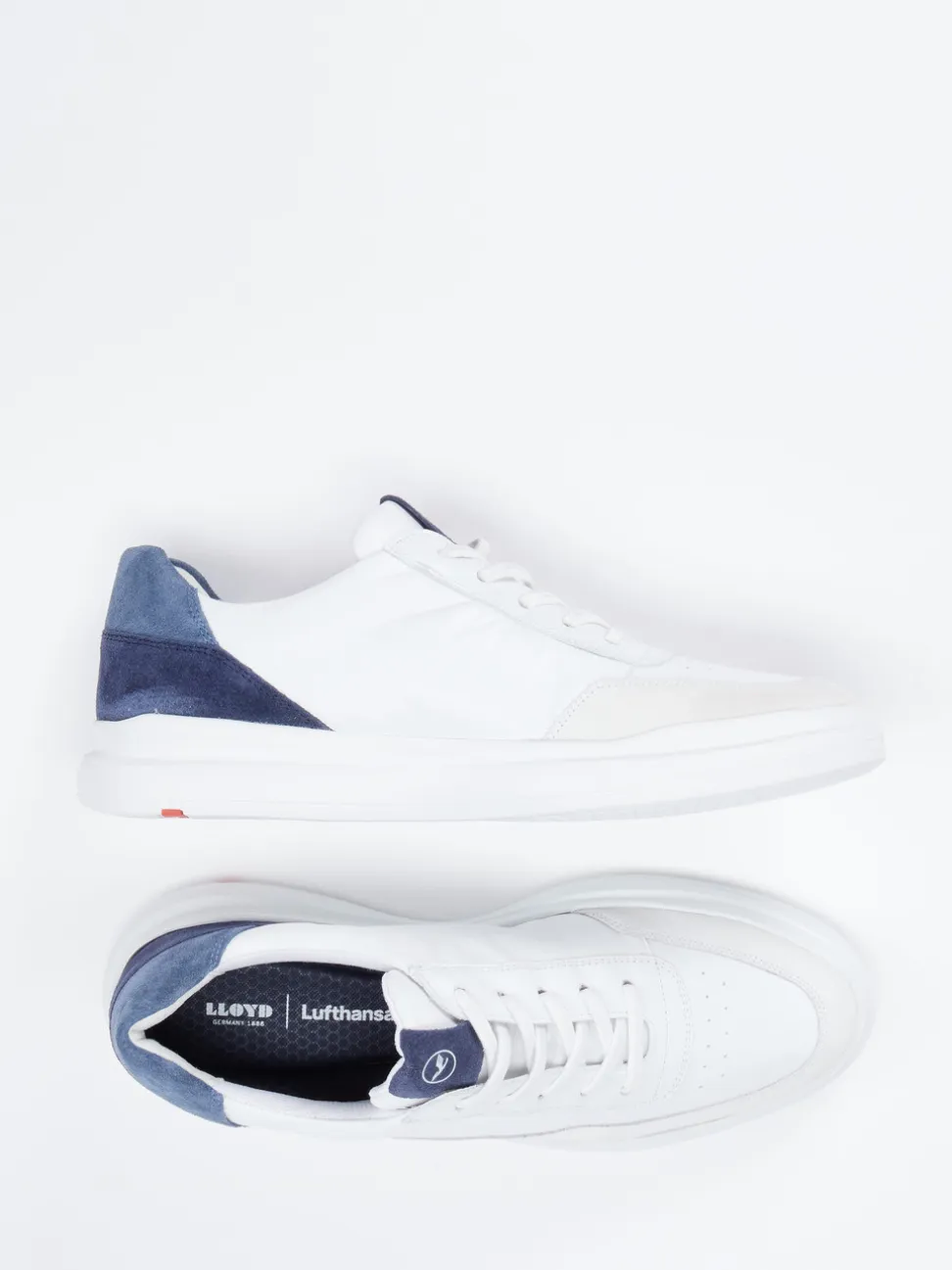 Lloyd – Sneaker aus Kalbleder und Veloursleder weiß