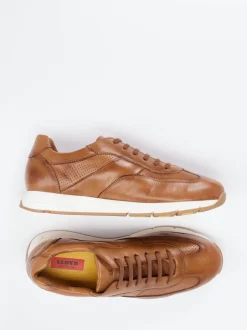 Lloyd – Sneaker aus Kalbleder in Cognacbraun