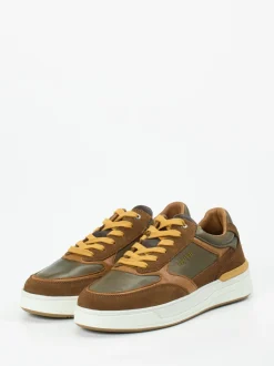 Lloyd – Sneaker aus Kalbleder und Veloursleder oliv