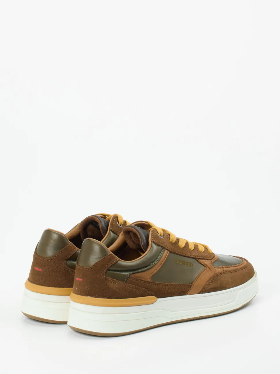 Lloyd – Sneaker aus Kalbleder und Veloursleder oliv