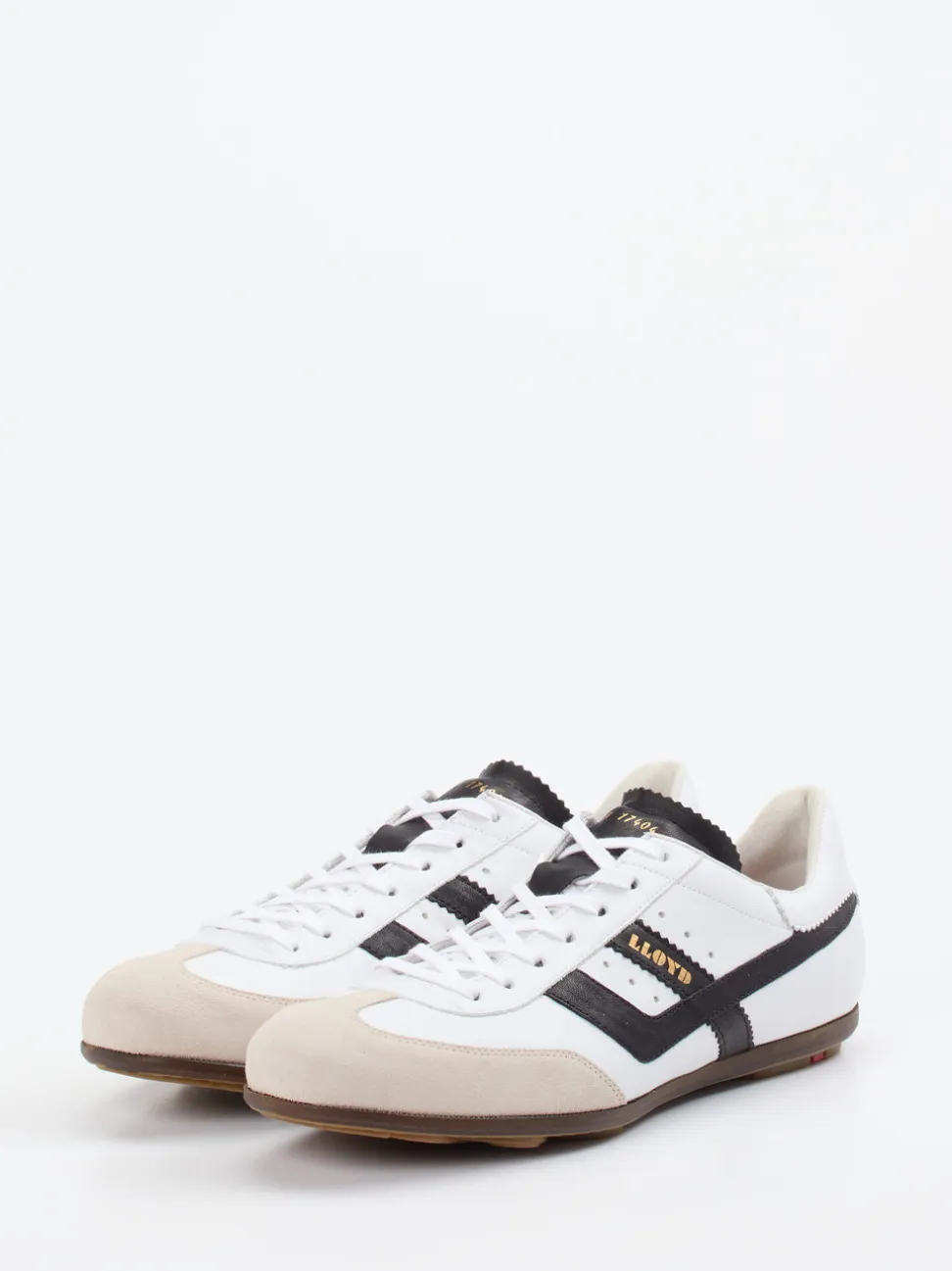 LLOYD – Sneaker aus Leder-Mix Weiß Schwarz