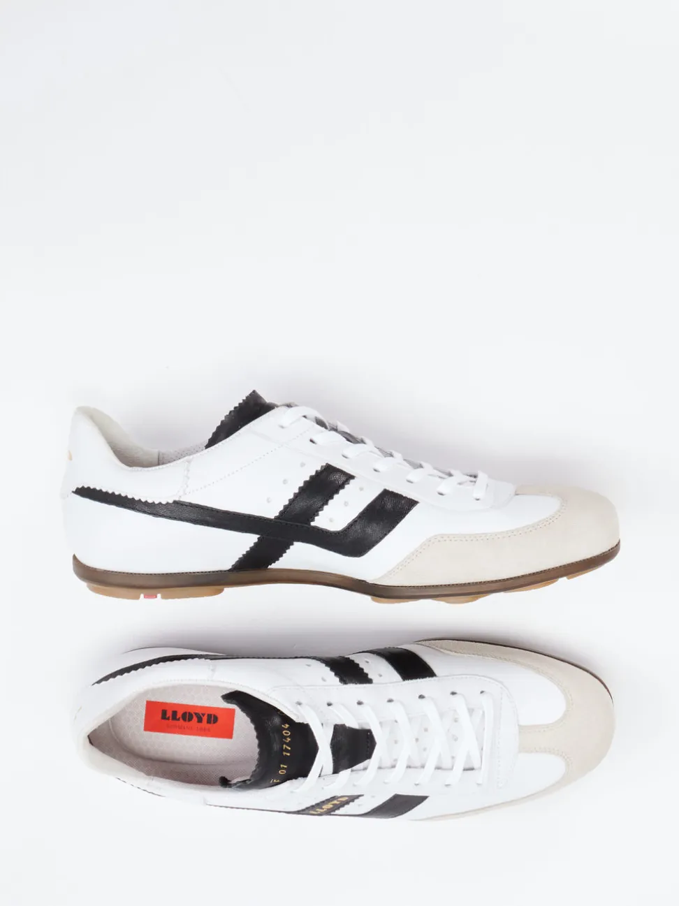 LLOYD – Sneaker aus Leder-Mix Weiß Schwarz
