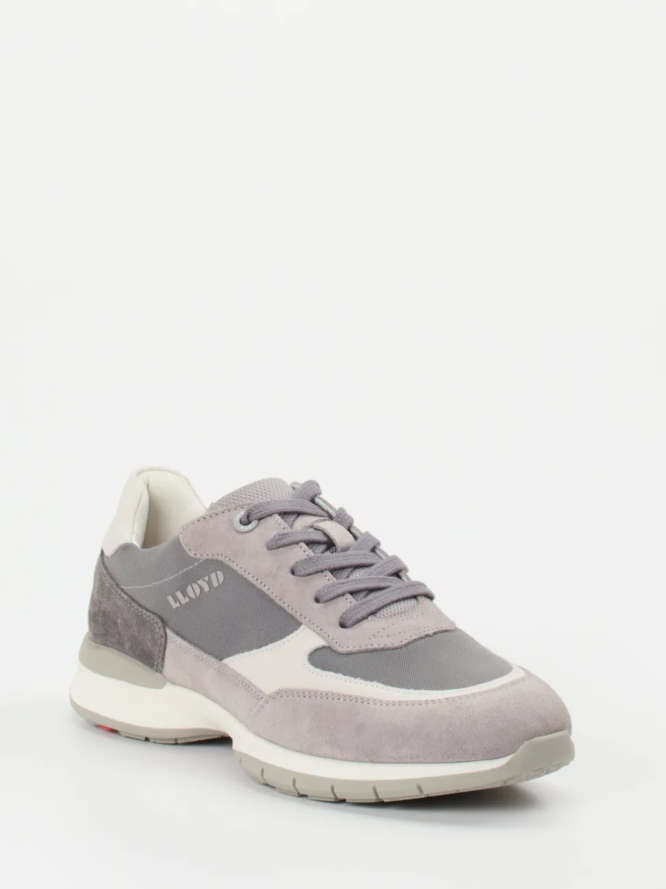 Lloyd – Sneaker aus Veloursleder und Mesh grau
