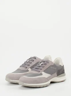 Lloyd – Sneaker aus Veloursleder und Mesh grau