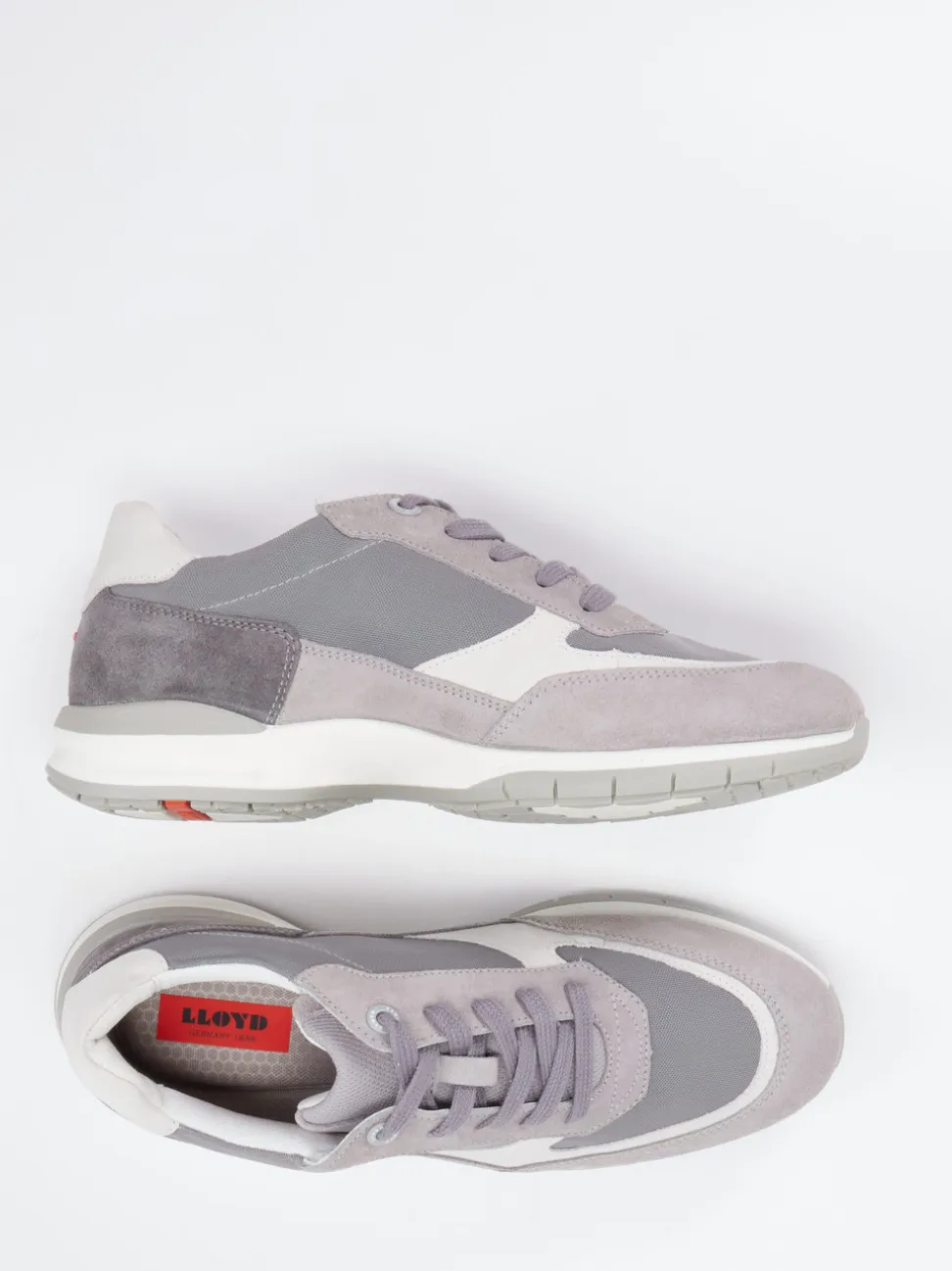 Lloyd – Sneaker aus Veloursleder und Mesh grau