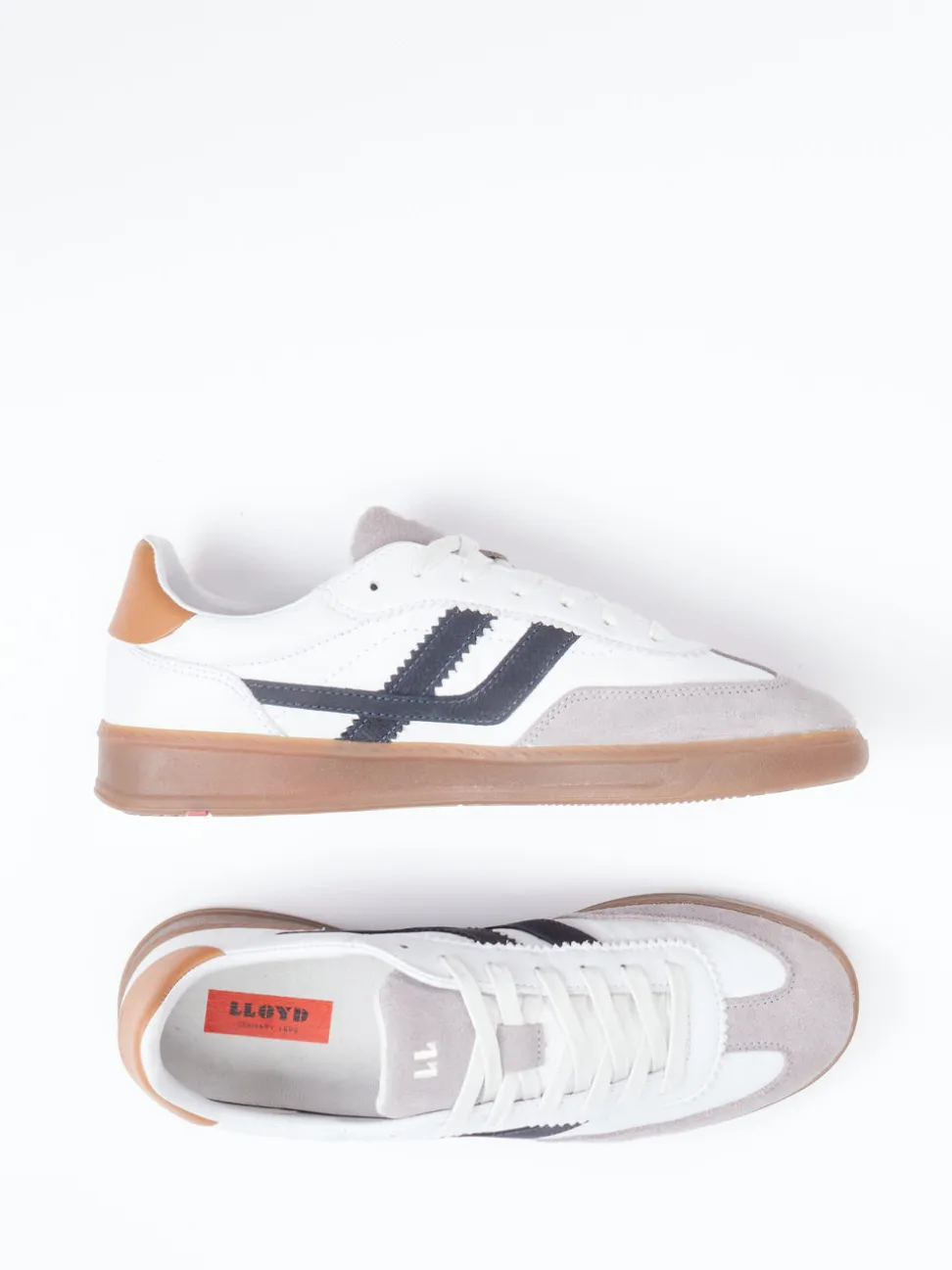 Lloyd – Sneaker aus Velours- und Glattleder weiß