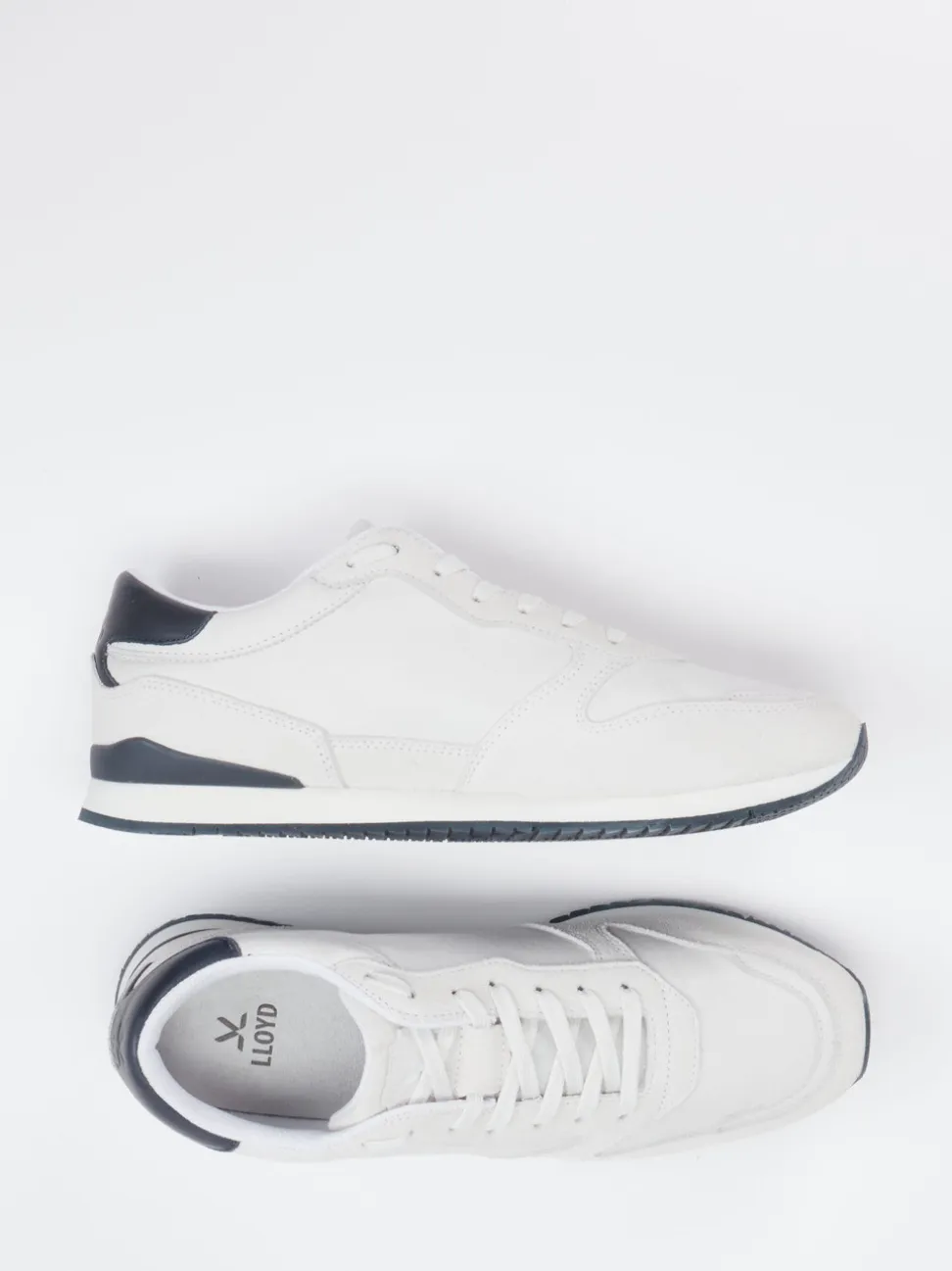 Lloyd – Sneaker aus Velours- und Glattleder Offwhite