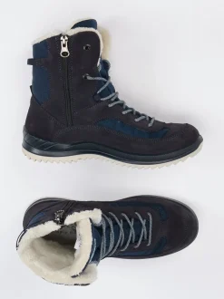 Lowa – Winterstiefel aus Veloursleder Dunkelblau