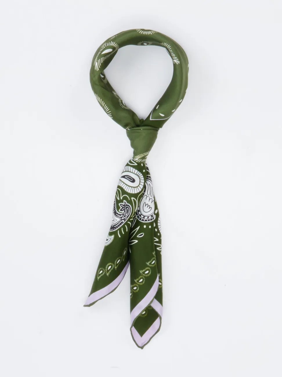 Lua Accessories – Bandana aus Seide in Olivgrün