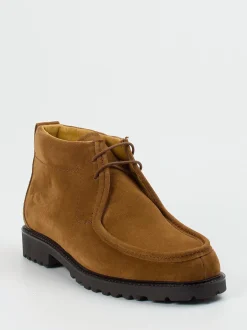 Ludwig Reiter – Schnürboots aus Veloursleder cognacbraun