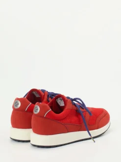 Lunge – Retro-Sneaker aus Mesh und Veloursleder rot