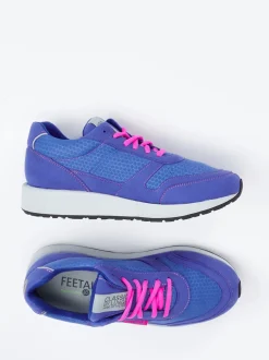 Lunge – Retro-Sneaker aus Textil in Violettblau