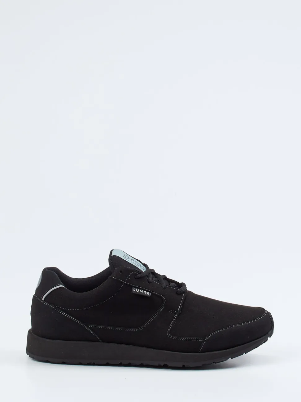 Lunge – Schnürschuh aus Textil in Veloursoptik Schwarz