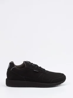 Lunge – Sneaker aus Textil in Veloursoptik schwarz