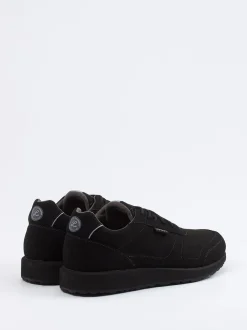 Lunge – Sneaker aus Textil in Veloursoptik schwarz