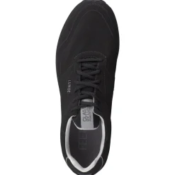 Lunge – Sneaker aus Textil in Veloursoptik schwarz