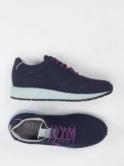 Lunge – Sneaker aus Textil in Velourslederoptik Dunkelblau