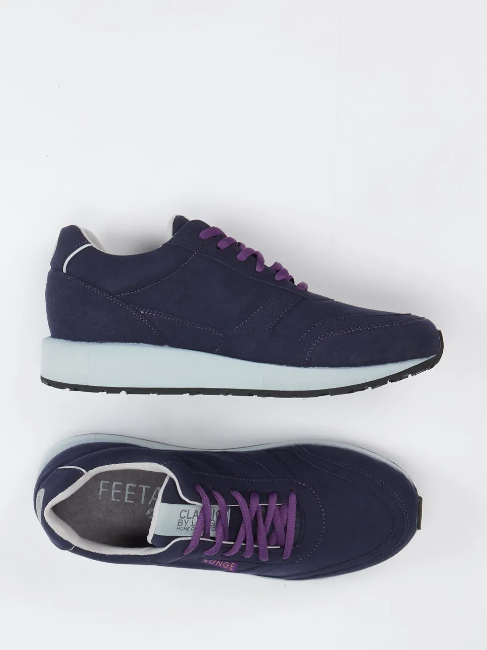 Lunge – Sneaker aus Textil in Velourslederoptik Dunkelblau