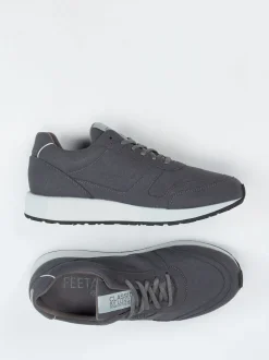 Lunge – Sneaker aus Textil in Veloursoptik Grau