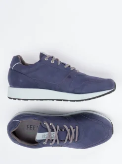 Lunge – Sneaker aus veganem Nubukleder indigoblau