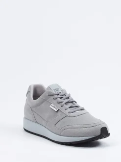 Lunge – Sneaker aus Velourslederoptik grau