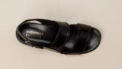 Maestro Eugenio – Herrensandalen aus Ziegenleder schwarz