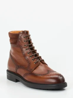 Magnanni – Brogue-Boots aus Kalbleder in Braun