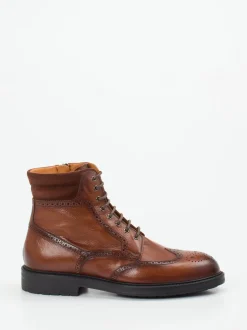 Magnanni – Brogue-Boots aus Kalbleder in Braun