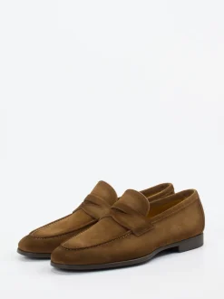 Magnanni – Loafer aus Veloursleder Cognacbraun