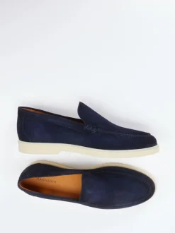 Magnanni – Loafer aus Veloursleder marineblau
