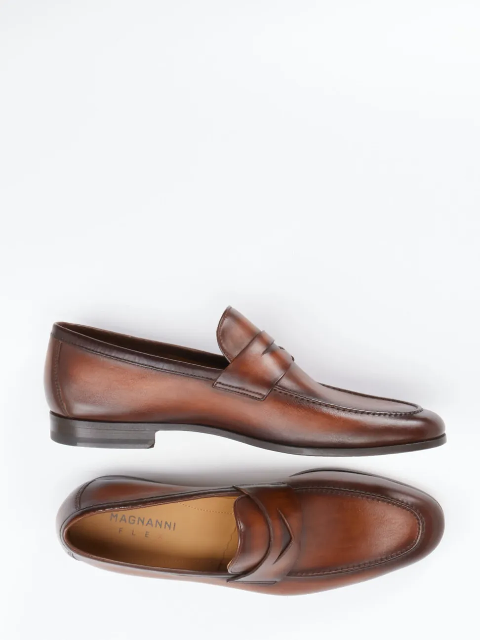 Magnanni – Penny Loafer aus Kalbleder mittelbraun