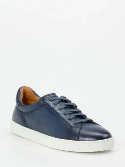 Magnanni – Sneaker aus genarbtem Hirschleder Dunkelblau