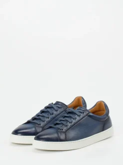Magnanni – Sneaker aus genarbtem Hirschleder Dunkelblau