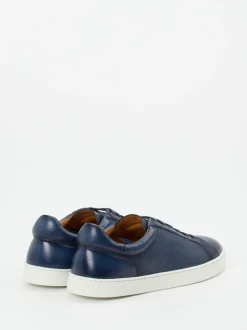 Magnanni – Sneaker aus genarbtem Hirschleder Dunkelblau
