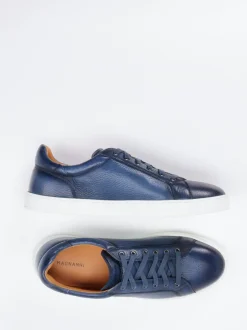 Magnanni – Sneaker aus genarbtem Hirschleder Dunkelblau